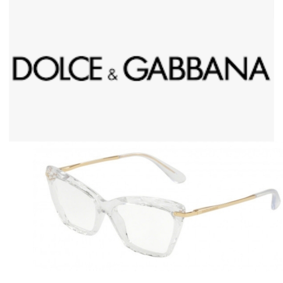 NWOT RX-ABLE Women's Dolce & Gabbana eyeglass frames DG5025 crystal clear & gold - Picture 1 of 10